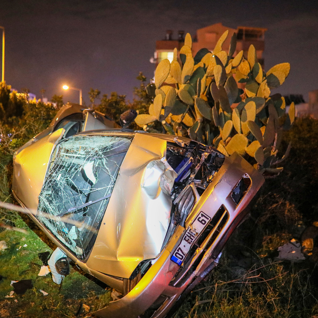 Otomobil metrelerce sürüklenip, ağaca çarptı; polis memuru öldü