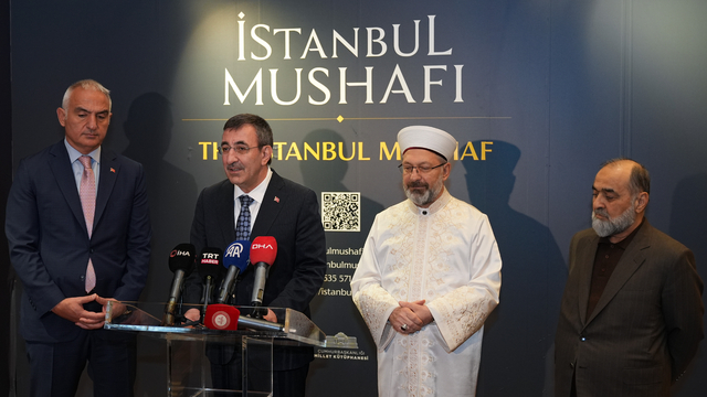 Cumhurbaşkanı Yardımcısı Yılmaz, "İstanbul Mushafı Sergisi"nin açılışında konuştu: