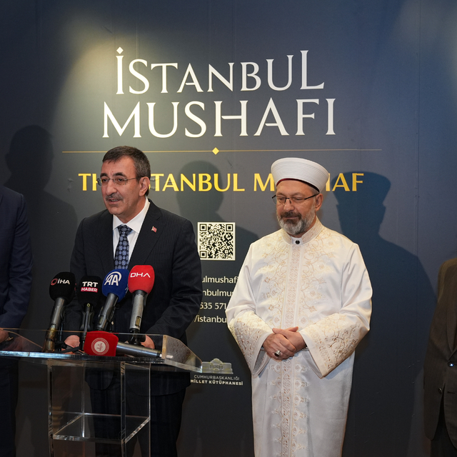 Cumhurbaşkanı Yardımcısı Yılmaz, "İstanbul Mushafı Sergisi"nin açılışında k...