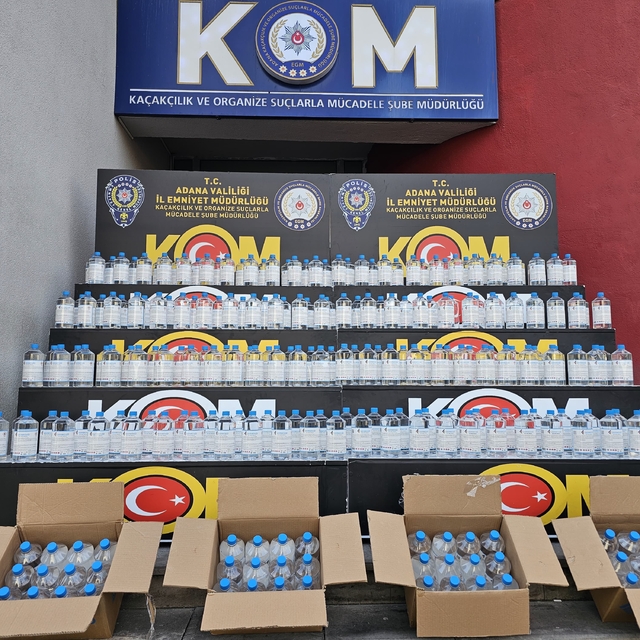Adana'da 780 litre sahte içki ele geçirildi