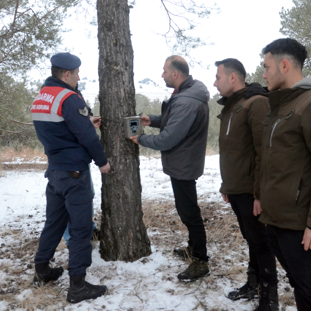Kars'ın ormanlarına yaban hayvanlarının takibi için fotokapanlar yerleştiri...