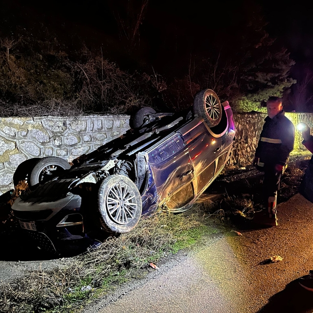 Tokat'ta devrilen cipteki 4 kişi yaralandı