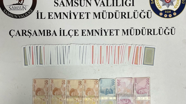 Çarşamba'da kumar oynayan 6 kişiye 55 bin 482 lira ceza kesildi