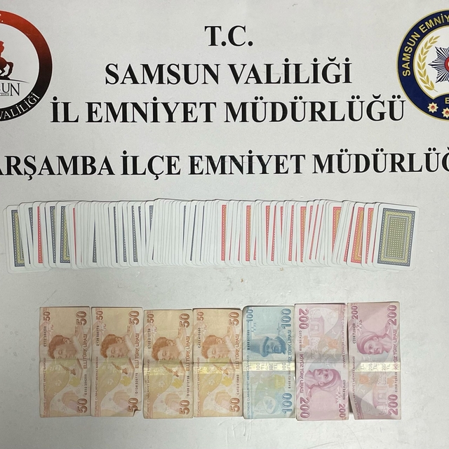 Çarşamba'da kumar oynayan 6 kişiye 55 bin 482 lira ceza kesildi