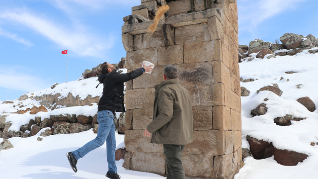 Kayseri'de tarihi güvercinliklerde yemleme kültürü yaşatılıyor