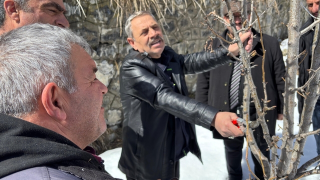 Erzincan'da çiftçilere ağaç budama eğitimi verildi