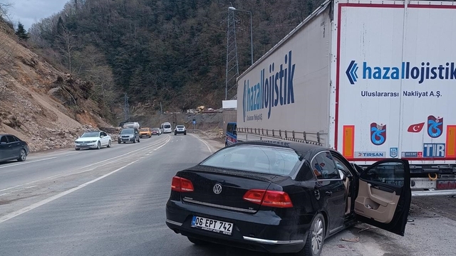 Artvin'de otomobilin park halindeki tıra çarptığı kazada 3 kişi yaralandı