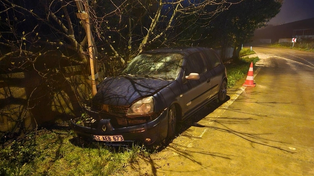Samsun'da aydınlatma direğine çarpan otomobildeki 3 kişi yaralandı