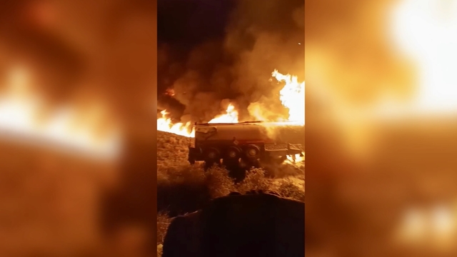 Osmaniye'de şarampole devrilen akaryakıt yüklü tanker alev topuna döndü