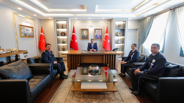 Hatay Valisi Mustafa Masatlı, İl Emniyet Müdürü Gökce'yi kabul etti