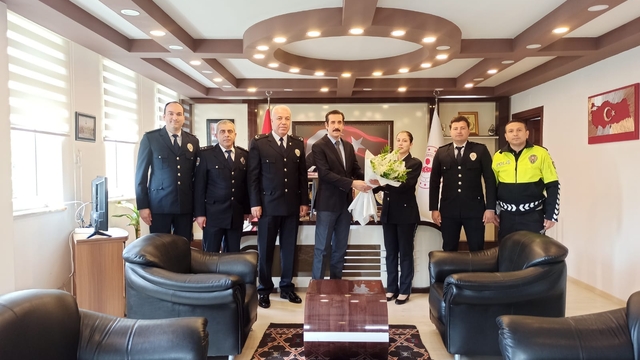 Bozyazı Kaymakamı Topsakaloğlu, İlçe Emniyet Müdürü Paşaoğlu'nu kabul etti