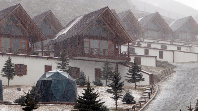 Erzurum'da kar yağışı