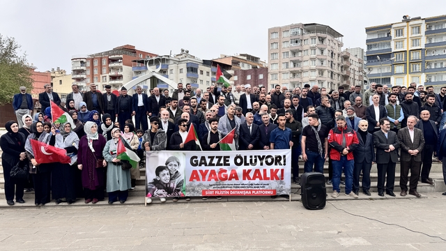Siirt'te, İsrail'in Gazze'ye yönelik saldırıları protesto edildi