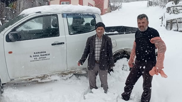 Karabük'te ineği doğum yaparken zorlanan kişinin yardımına ekipler yetişti