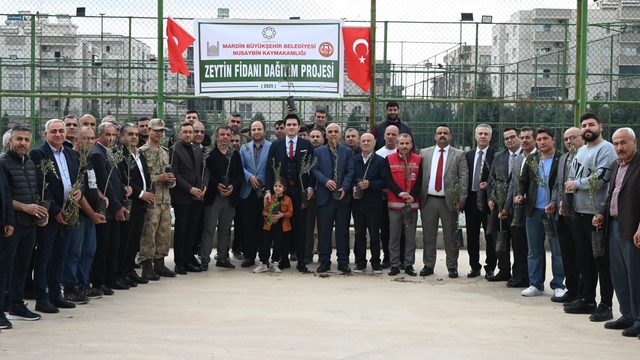 Nusaybin'de çiftçilere 8 bin zeytin fidanı dağıtıldı