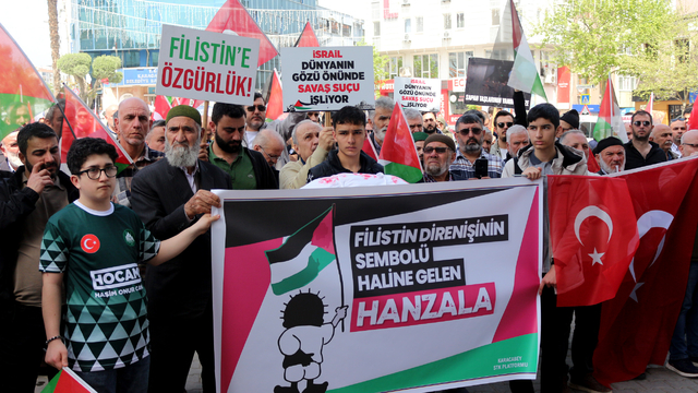 Karacabey'de İsrail'in Gazze'ye saldırıları protesto edildi