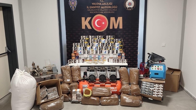 Yalova ve Kocaeli'de kaçak sigara ürettiği değerlendirilen 8 kişi gözaltına alındı