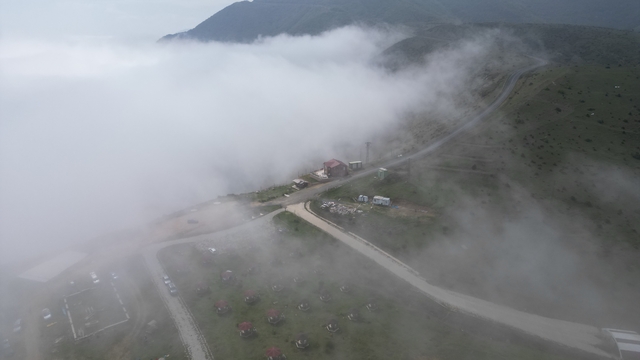 Tekirdağ'da sis bulutu güzel manzara oluşturdu