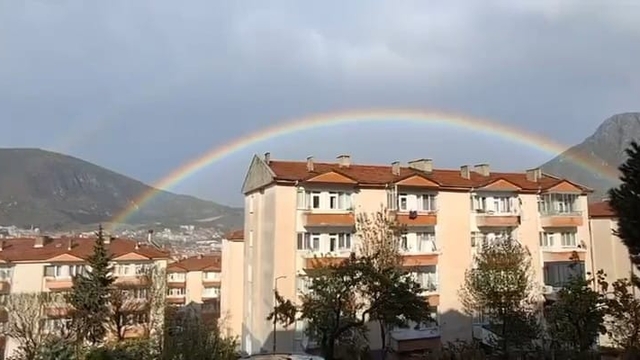 Amasya'da yağmur sonrası 'gökkuşağı'