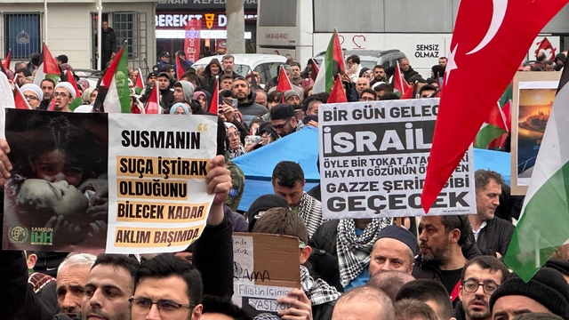 Samsun'da "Büyük Gazze Yürüyüşü ve Mitingi" düzenlendi