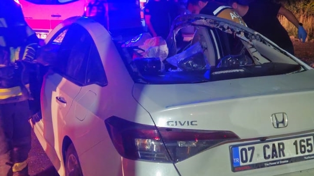 Denizli'de ata çarpan otomobildeki 1 kişi öldü, 1 kişi yaralandı
