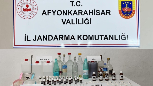 Afyonkarahisar'da sahte içki operasyonunda bir kişi yakalandı