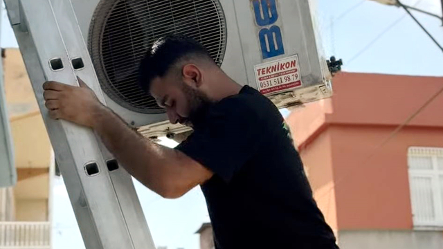 Klima ustası, 3'üncü kattan düştü