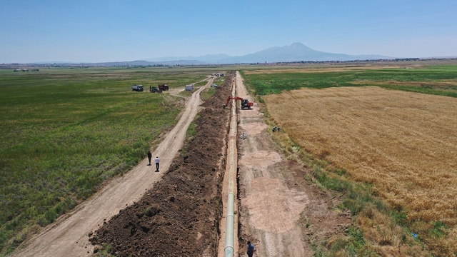 Mamasın Barajı sulama yenileme inşaatı çalışmaları devam ediyor