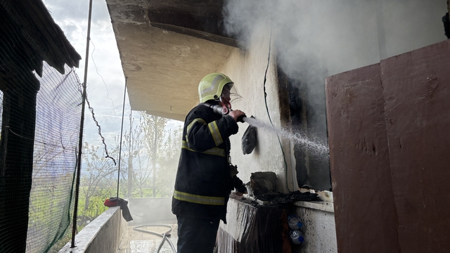 Çorum'da 2 katlı müstakil evde çıkan yangın söndürüldü