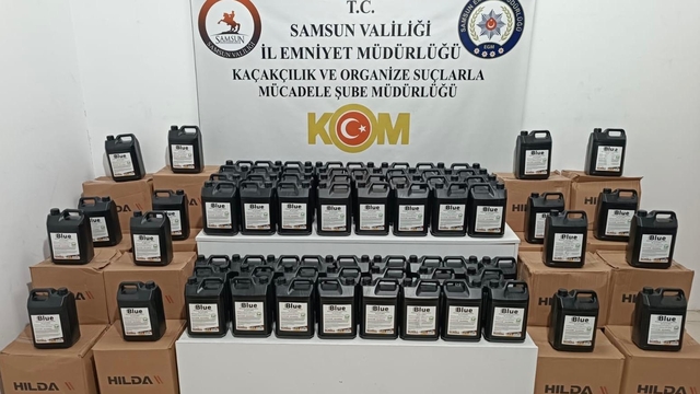 Samsun'da 1 ton etil alkol ele geçirildi