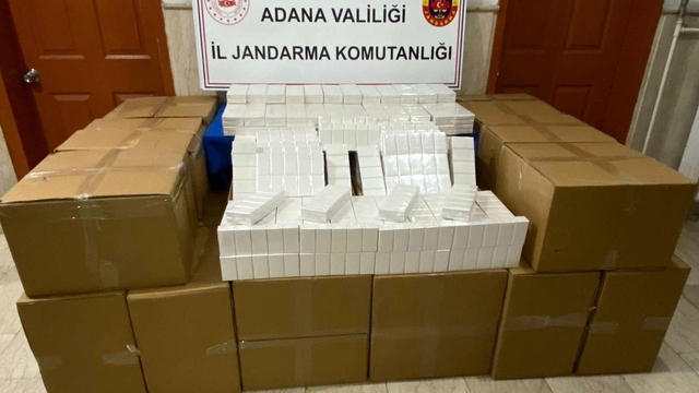 Adana'da 16 bin 100 paket makaron ele geçirildi