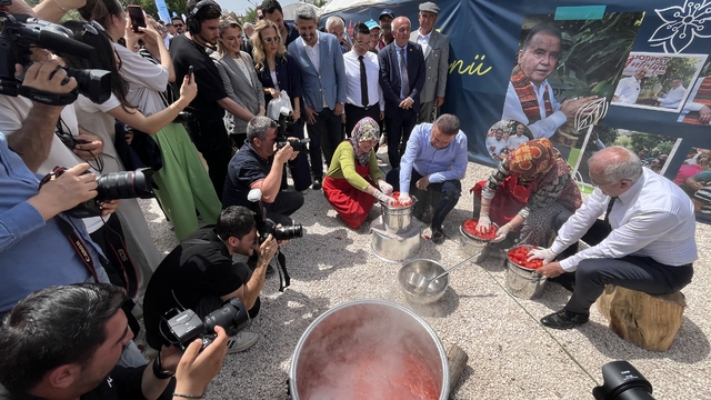Uluslararası FoodFest Antalya Gastronomi Festivali kapsamında domates hasadı yapıldı