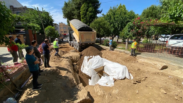 Aydın'da bulunan oda mezarın üstü kapatıldı