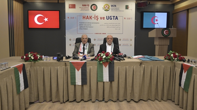 HAK-İŞ ve Cezayir İşçi Sendikaları Konfederasyonu, Filistin'e destek için işbirliği protokolü imzaladı