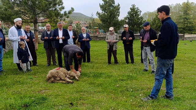 Dodurga'da şükür kurbanı kesildi