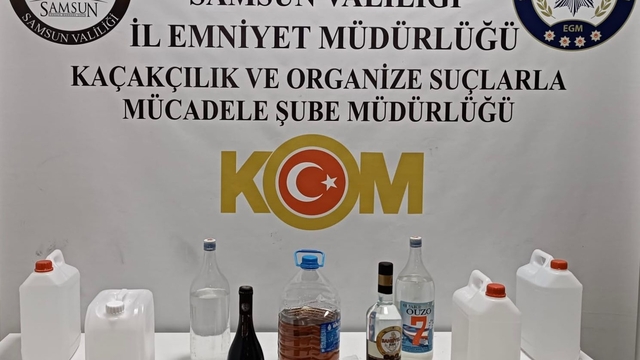Samsun'da sahte içki operasyonunda bir şüpheli yakalandı