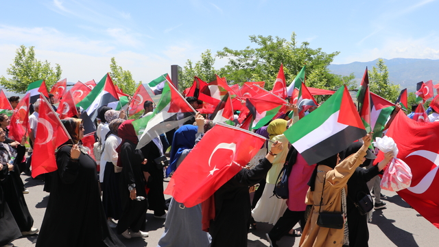 Kahramanmaraş'ta üniversite öğrencileri Filistin'e destek yürüyüşü düzenledi