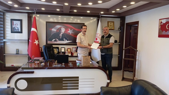 Kaymakam Topsakaloğlu, Orman İşletme Müdürü Fahri Uzlar'ı kabul etti