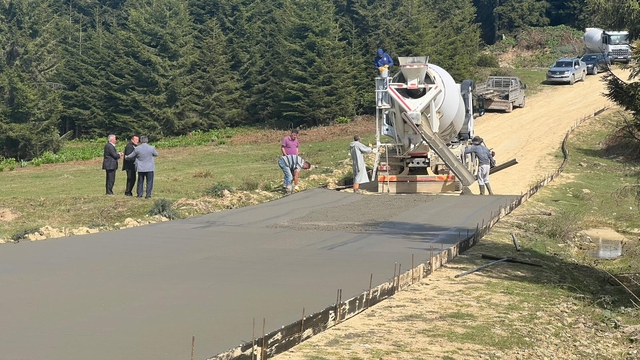 Piraziz'de yayla yolunda çalışma başlatıldı