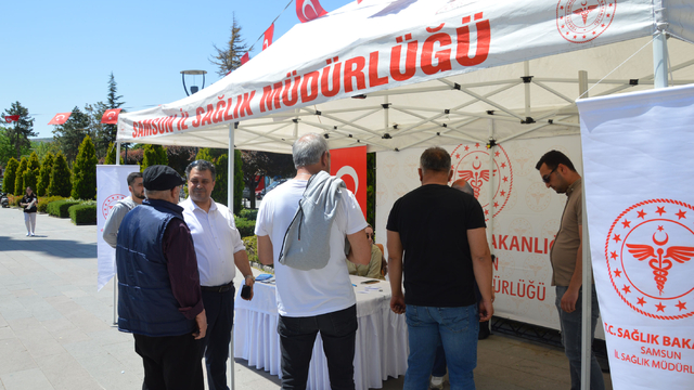 Havza'da obeziteyle mücadele stantı kuruldu