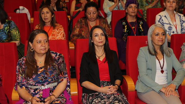 DEM Parti Eş Genel Başkanı Hatimoğulları, Diyarbakır'da "Demokratik Yerel Yönetimler Kadın Toplantısı"nda konuştu: