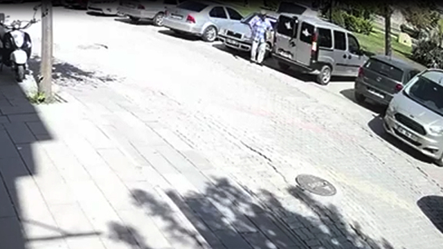 Otomobilden bal hırsızlığı kamerada