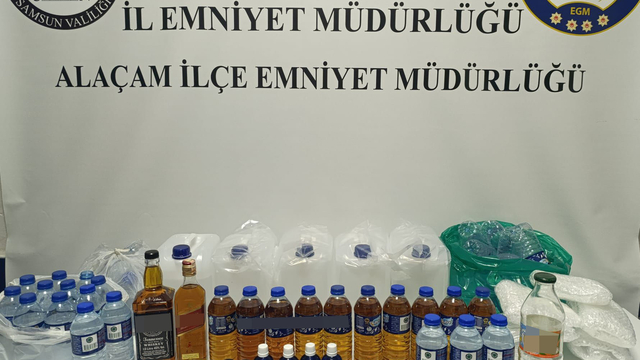 Samsun'da sahte içki operasyonunda bir şüpheli yakalandı
