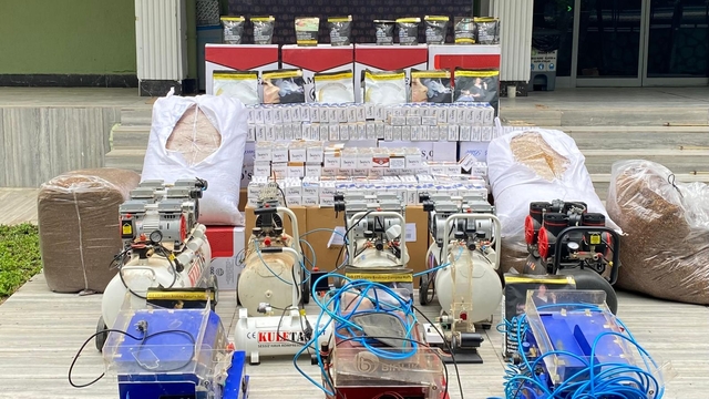 Uşak'ta 401 bin 340 makaron ele geçirildi