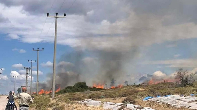 Çanakkale'de otluk yangını
