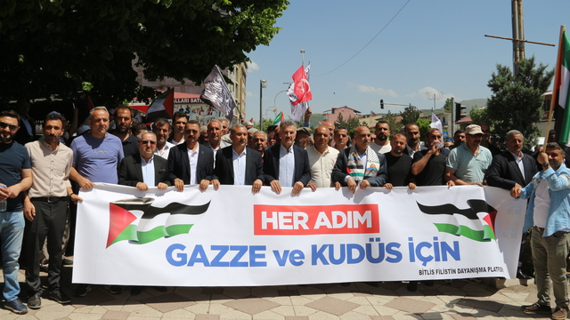 Güroymak'ta İsrail'in Gazze'ye yönelik saldırıları protesto edildi