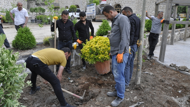 Çukurca'da yeşil alan ve ağaçlandırma çalışmaları sürüyor