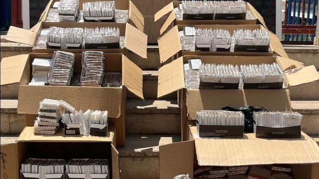 Salihli'de 58 bin 860 makaron ele geçirildi