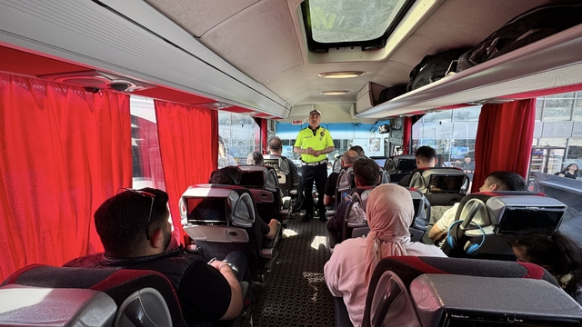 Samsun'da bayram tatili nedeniyle otogarda trafik denetimi yapıldı