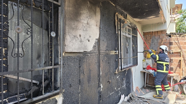 Tokat'ta yangın çıkan dairede hasar oluştu